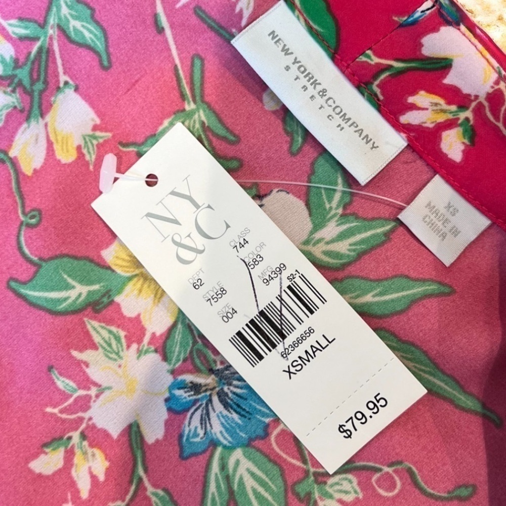New York & Co. NWT Pink Floral Wrap Maxi Dress Size XS Sleevless - Picture 4 of 13